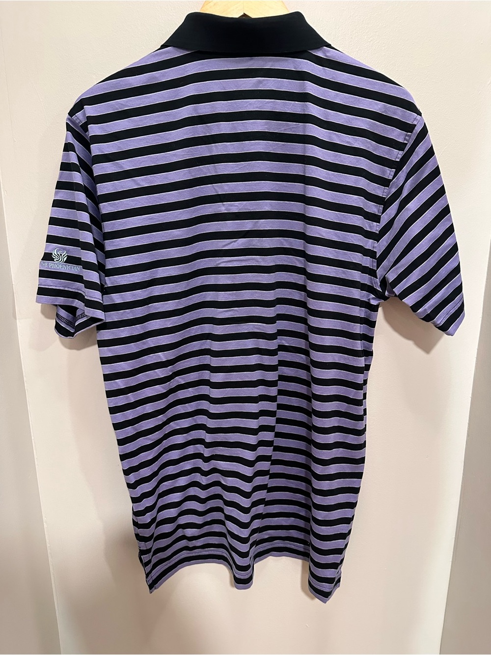 Peter Millar Striped Polo Shirt - Black & Lavender. Size M. - Picture 7 of 11
